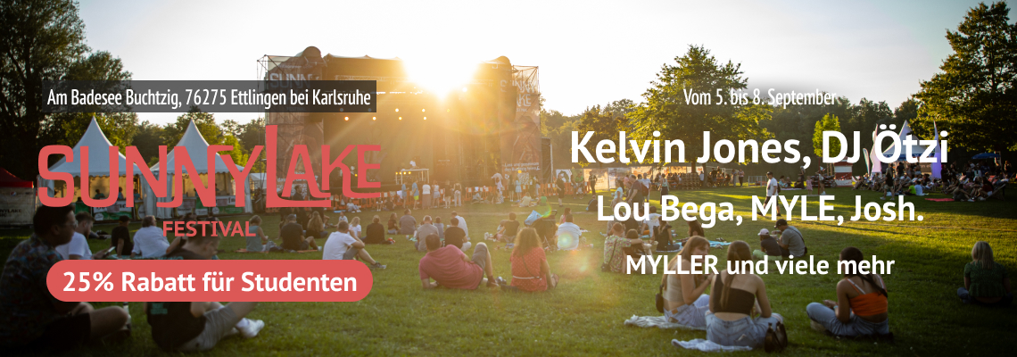 Das SunnyLake Festival – vom 05. bis 08. September am Buchtzig See in Ettlingen bei Karlsruhe