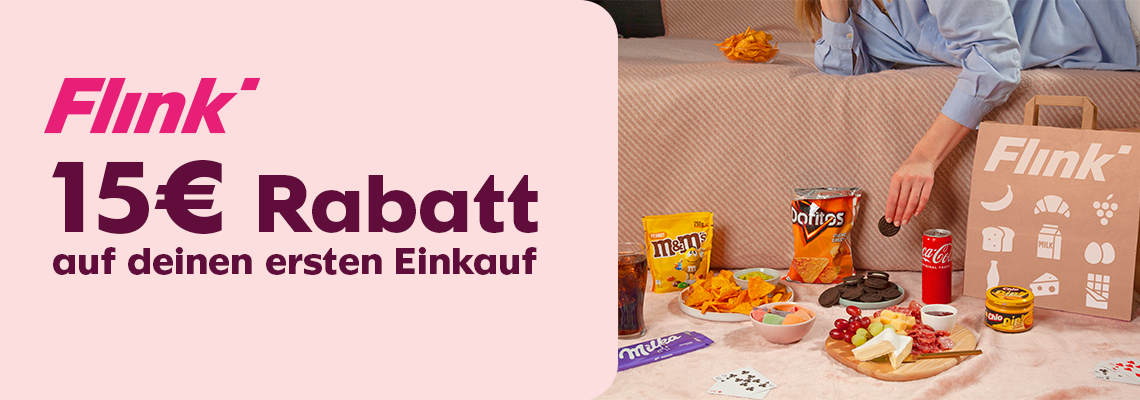 Flink - 15 € Rabatt auf deinen ersten Einkauf