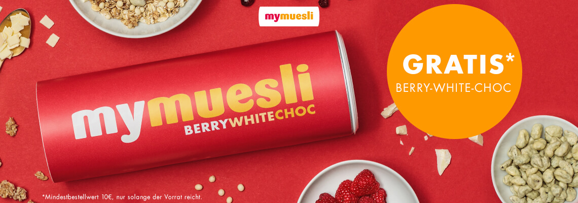 Studentenrabatt mymuesli Berry White Choc