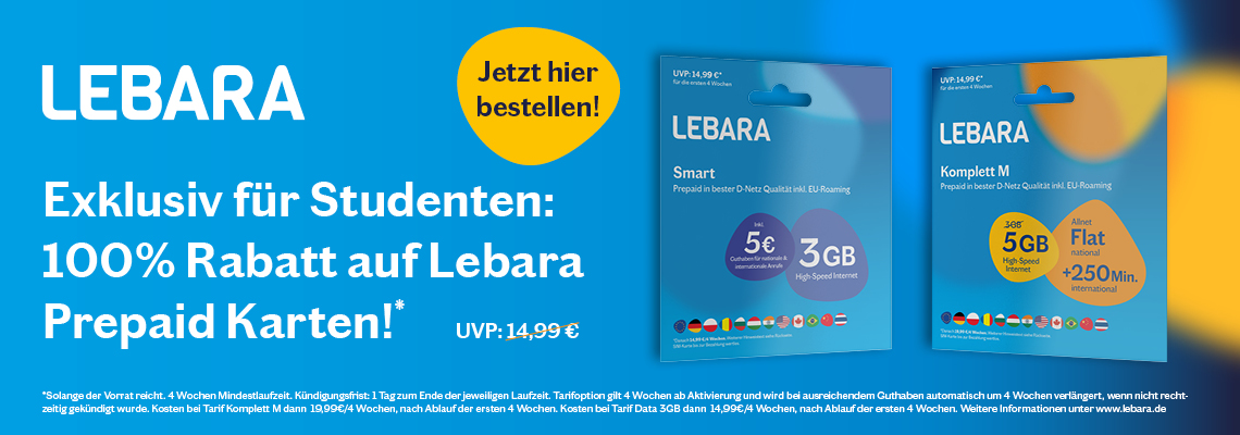 Studentenrabatt Lebara