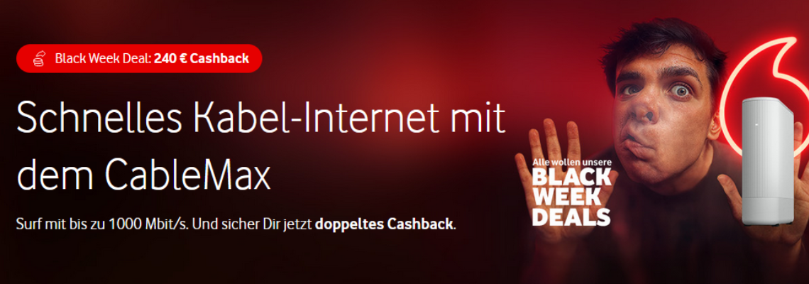 Highspeed-Internet mit bis zu 1000 Mbit/s und 240€ Cashback